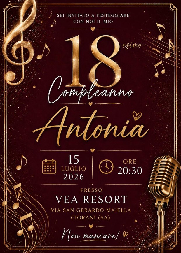 Invito 18° Antonia
